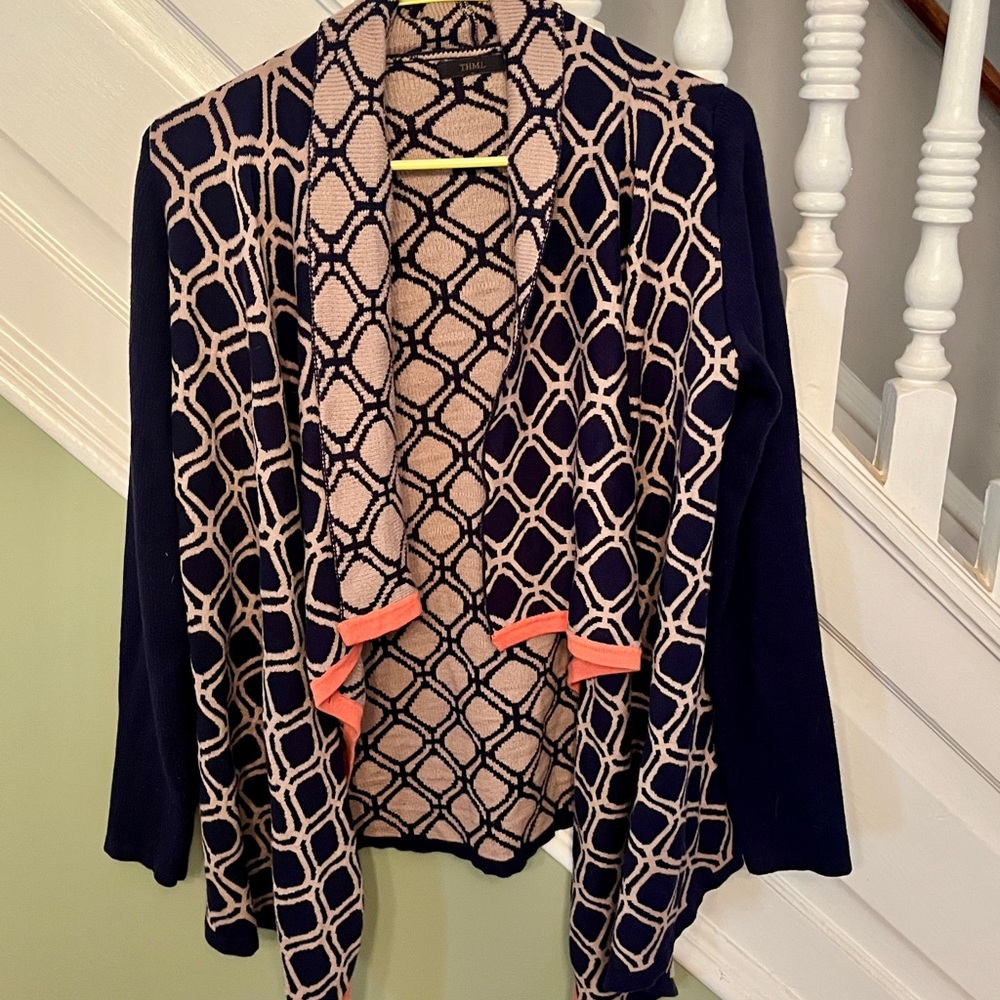 THML Blue and Pink Cardigan Sweater
